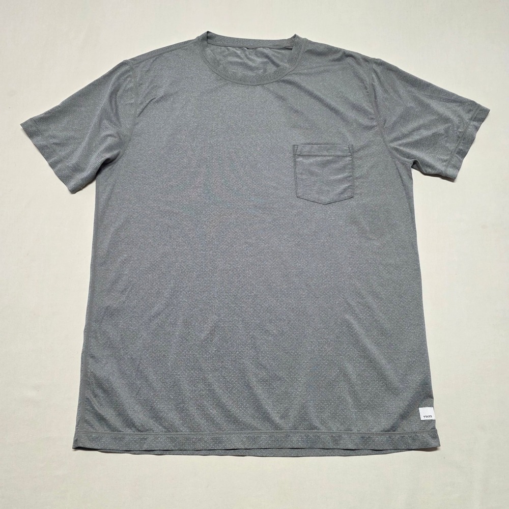 Vuori V109 Men Olive Heathered Short Sleeve T-Shirt Large Pullover Reg Fit